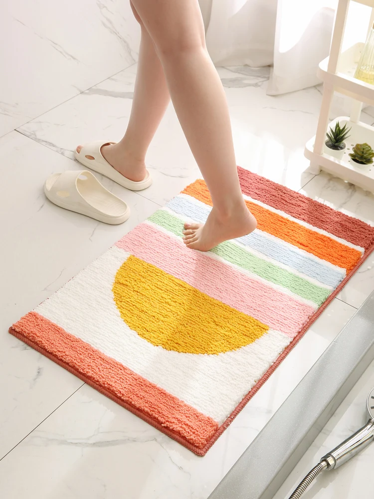 

Batoom Mat Cr Sle Absorbent Door Mat Toilet Wasoom Anti-Slip Rug Home Use Carpet Simple Cleaning hine Waable