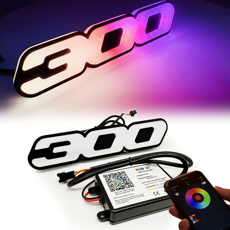 

OEM Flow Multi-Color Front Gille LED Badge RGB Emblem Light For Chrysler 300 Universal Logo Lamp