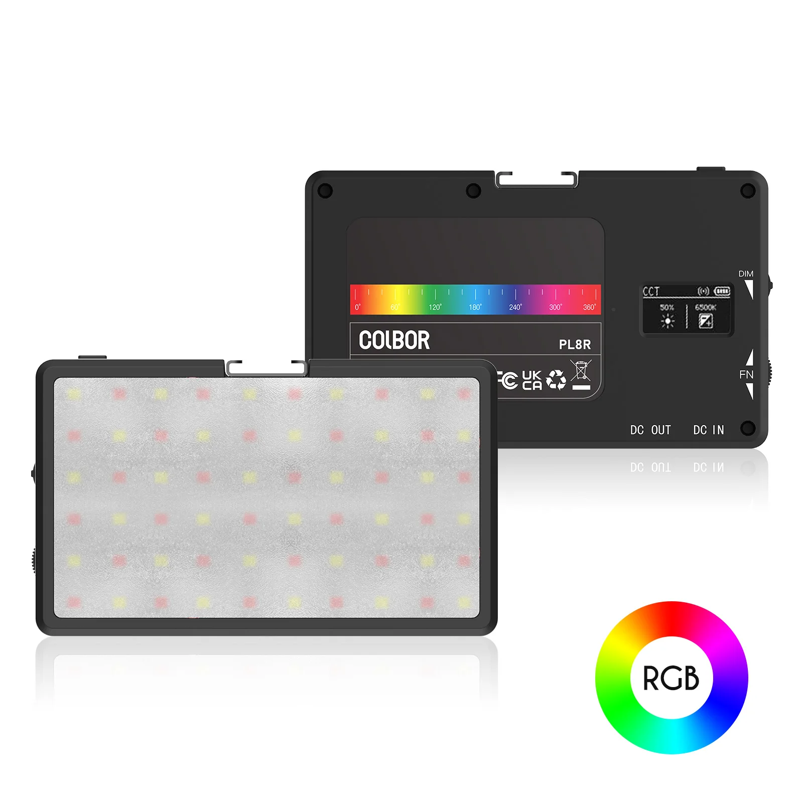 كولبور PL8R جيب RGB LED الفيديو الضوئي 2700K-6500K عكس الضوء على الكاميرا لوحة ضوء المغناطيسي المؤخر APP التحكم عن تيار مباشر