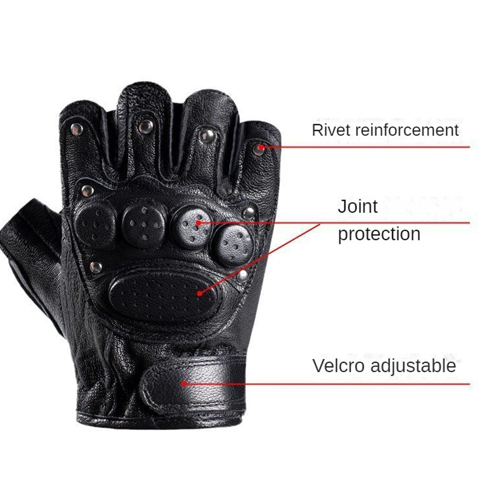 Fingerless Gloves Driving Gloves Leather Outdoor Sport Half Finger Glove for Men Women Cycling Hiking Fishing Moto Glove W26