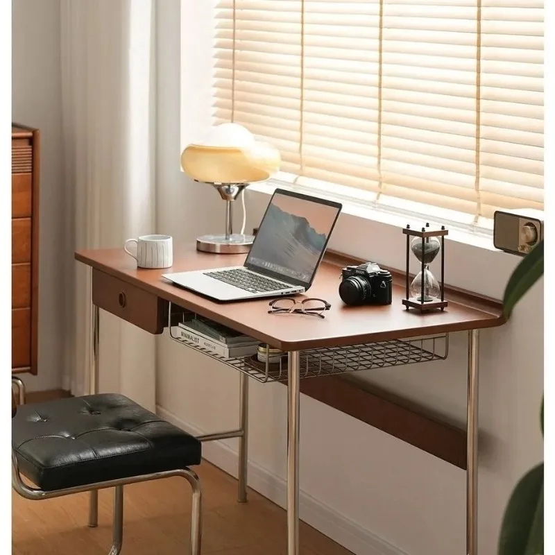 medieval solid wood desk, retro desk, home computer Nordic small apartment simple writing desk
