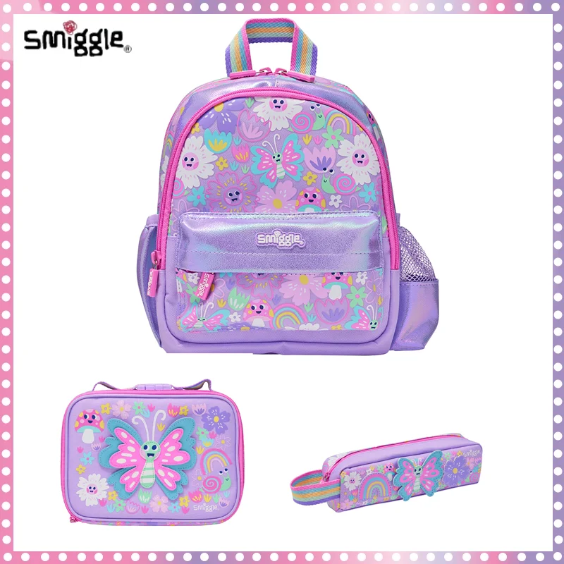 

Австралийский рюкзак Smiggle с мультяшным принтом бабочки, детские школьные ранцы, легкий водонепроницаемый рюкзак, набор канцелярских принадлежностей, подарок