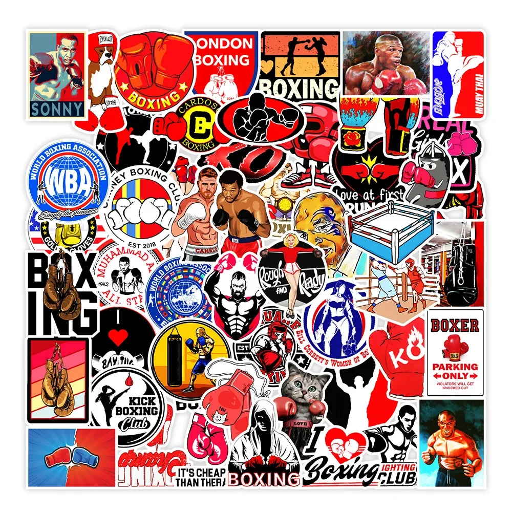 50pcs Boxing Sports Graffiti Mobile Phone Cabinet Wall Decoration Stickers Notebook Waterproof Stickers