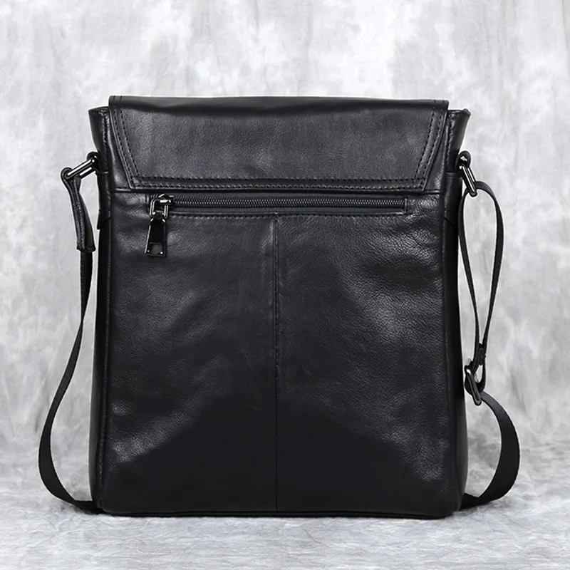 Bolso de hombro de cuero genuino para hombre, bolso cruzado Vertical de primera capa, mochila versátil informal, nuevo