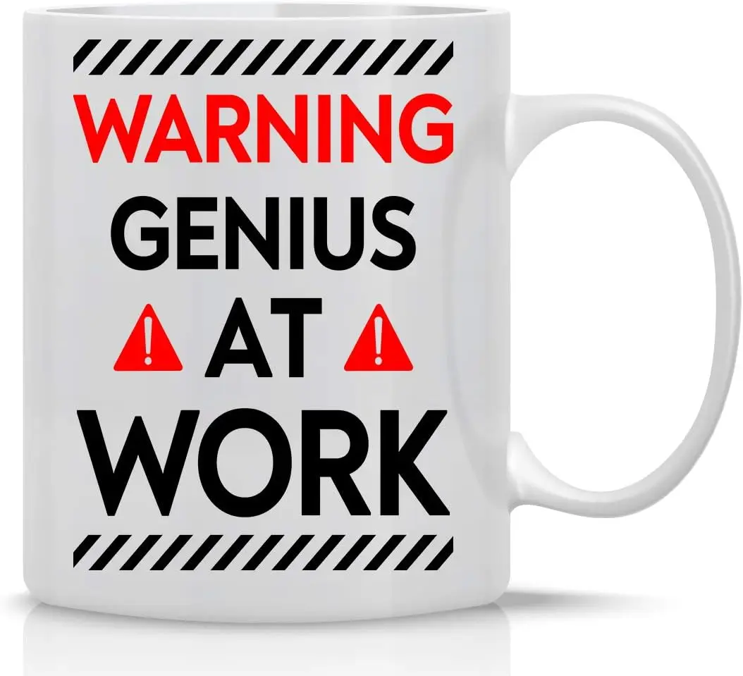 Warning at Work 11oz Coffee Tea Mug Funny Novelty Cup Great for Boss, Coworker Inspirational Sarcasm Desk Office Decor