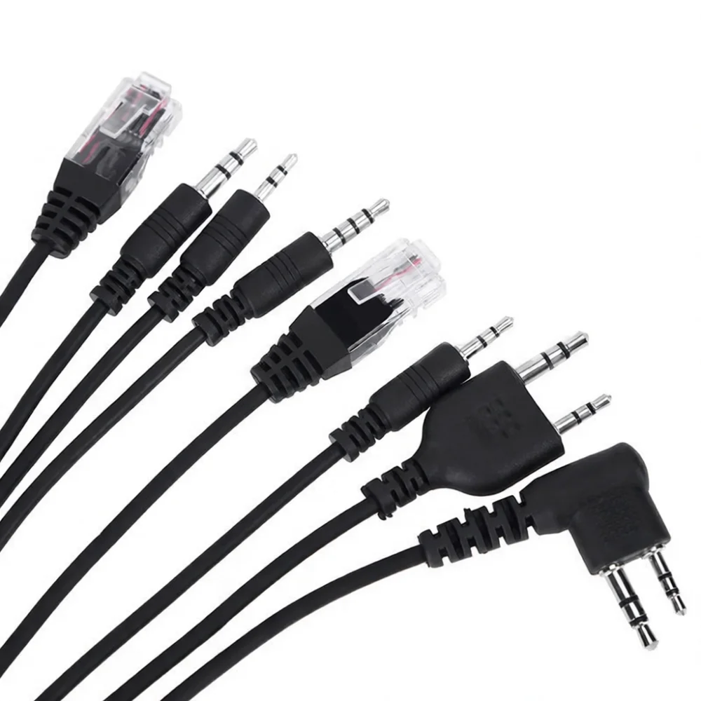 High Performance Walkie Talkie Write Frequency Line 8 In 1 Universal Data Cable USB Programming Cord For Radio Tech