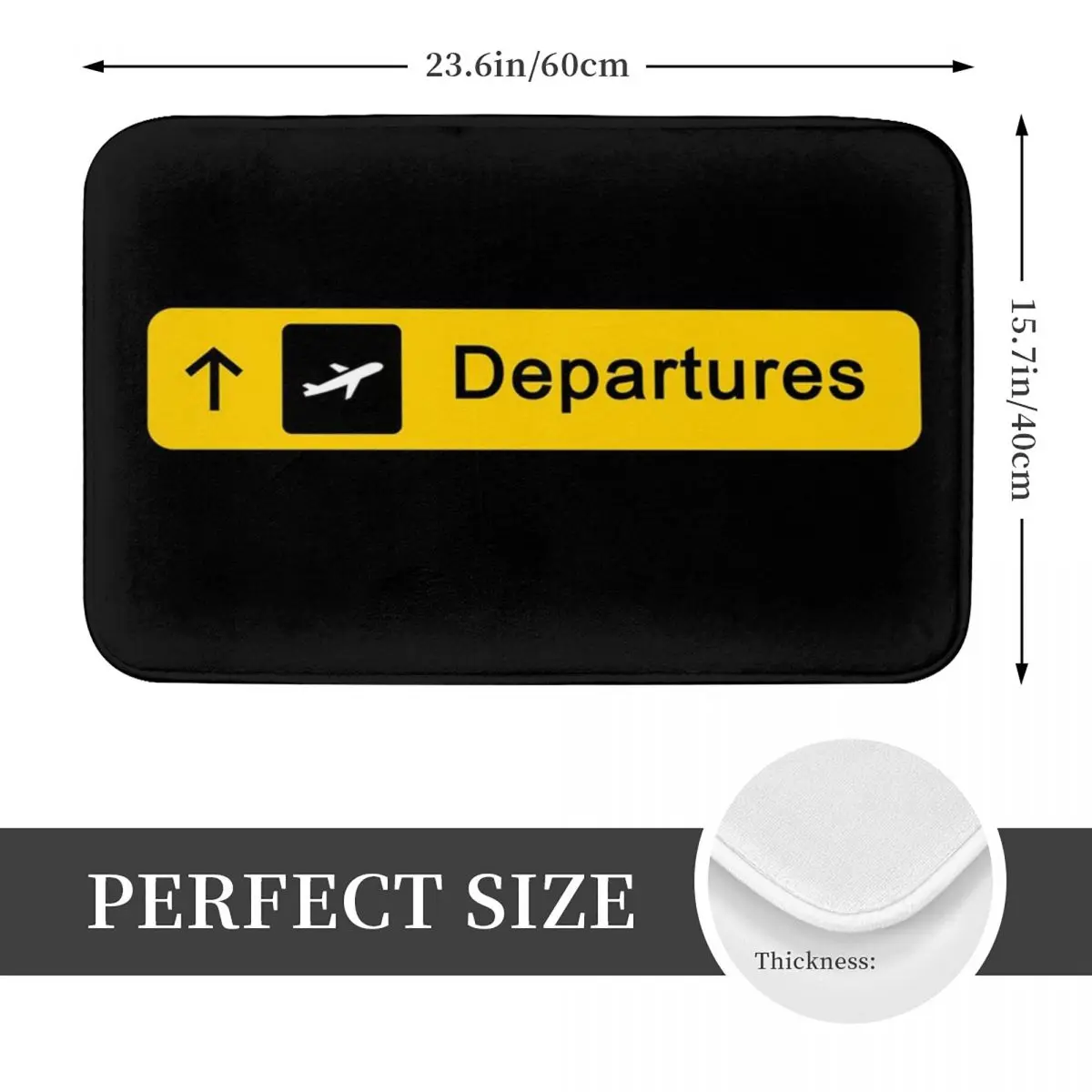 Departures Airport Sign Doormat Non-slip Super Absorbent Bath Mats Home Entrance Rugs Kitchen Living Room Carpet Outdoor Footpad