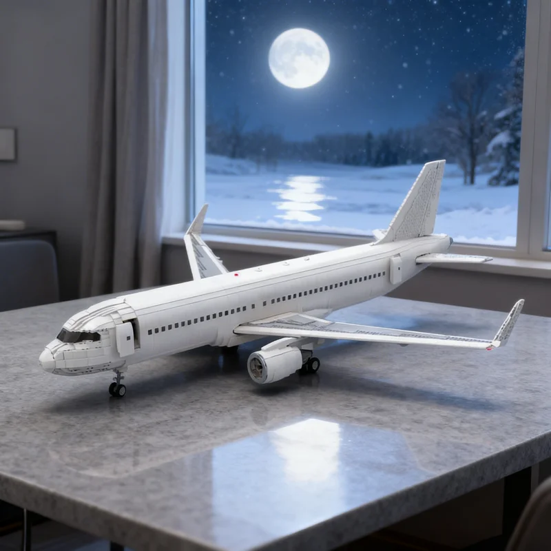 8006PCS MOC Passenger Jet Aircraft Model Technical Engineering Detailed Creative Display Building Blocks Collectible Toy Gift