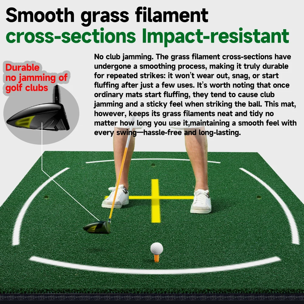 Shock-Absorbing Turf Home Backyard Practice 5x5ft Premium Nylon Grass Commercial Golf Hitting Mat
