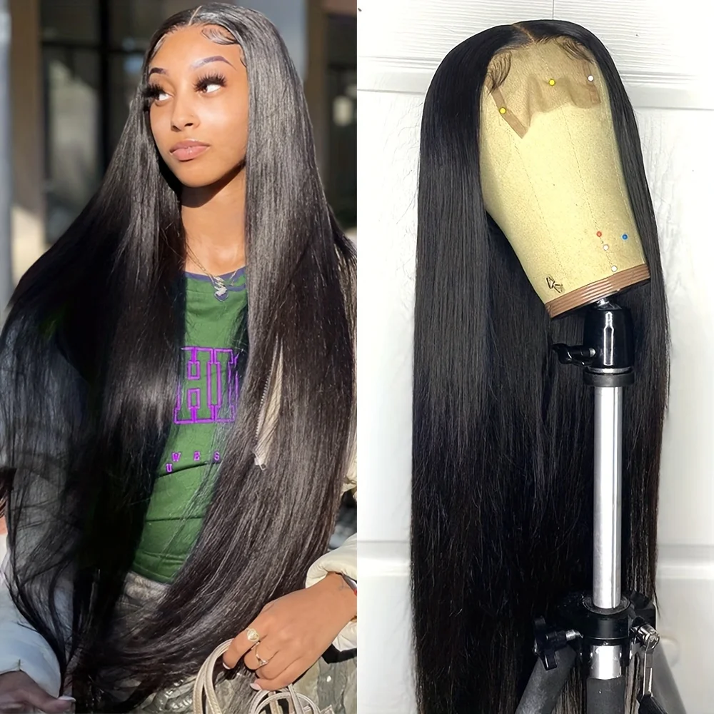 

30 40 Inch Bone Straight 13x6 HD Transparent Lace Front Wigs Brazilian 13x4 Lace Frontal Human Hair Wigs For Women