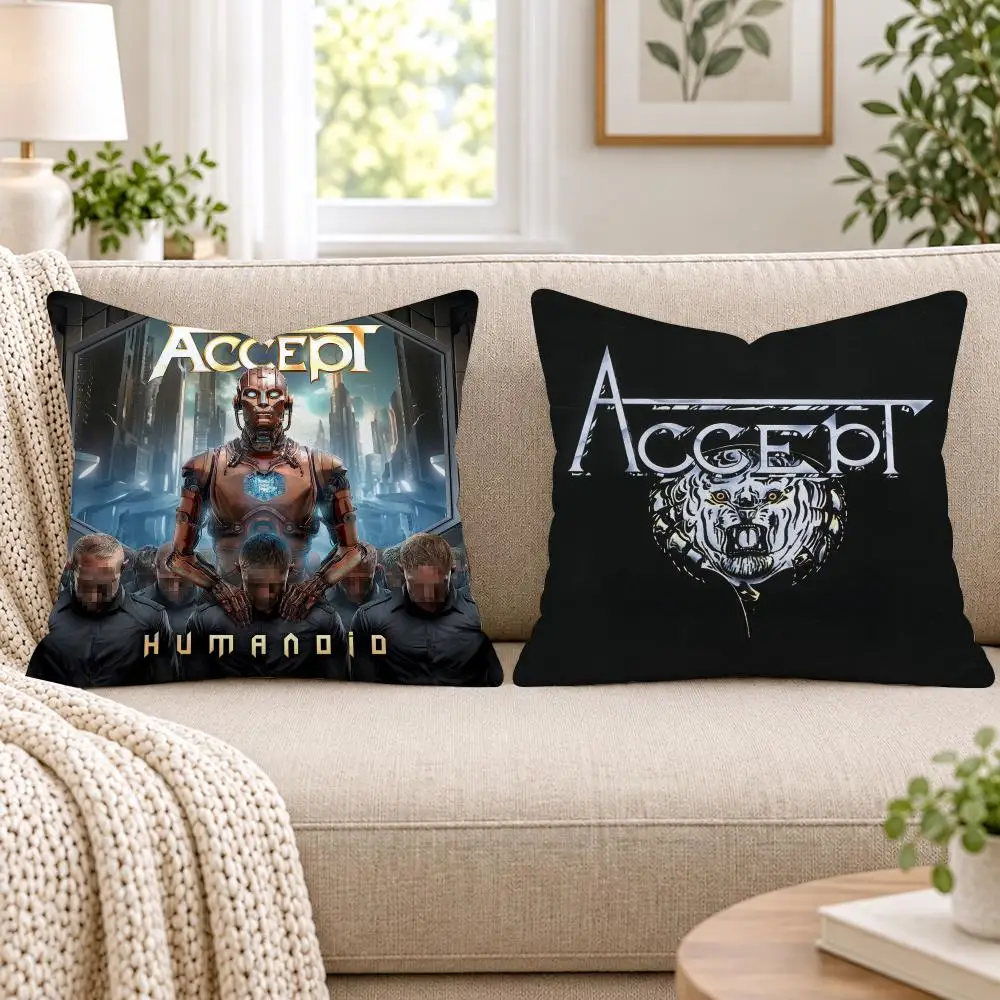 Singer A-Accept Cushion Cover Soft Short Plush Pillow Cases Hidden Zipper Vintage Cutecore Sofa Bedroom Home Decor Gift