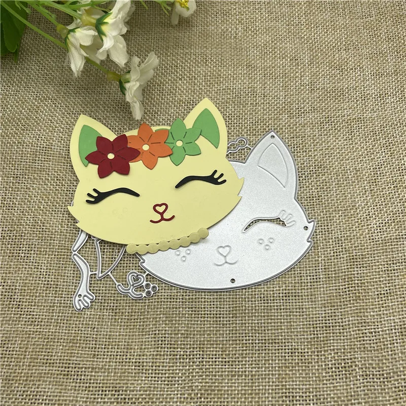 Cat rocker frame Metal cutting dies  mold Round hole label tag Scrapbook paper craft knife mould blade punch stencils dies