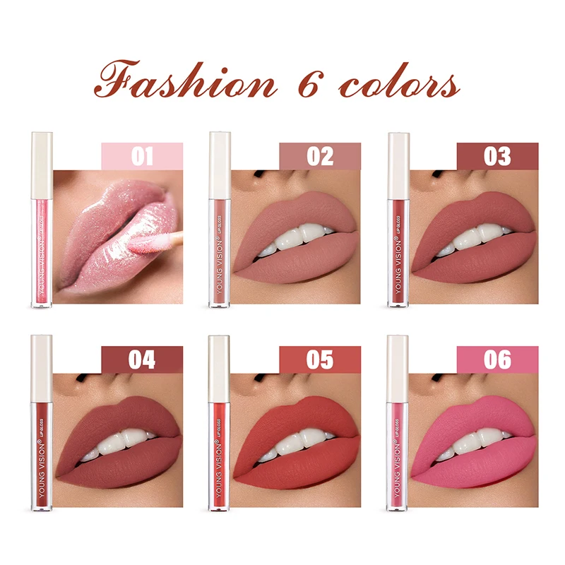 Single velvet lip gloss is not easy to stick to cups. Dudu lip gloss liquid lipstick is available in 6 colors