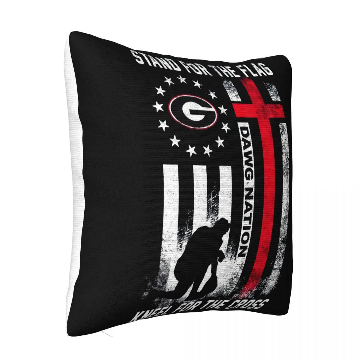 Georgia Bulldogs Primary Stand For The Flag Kneel For The Cross Dawg Nation Pillow Case