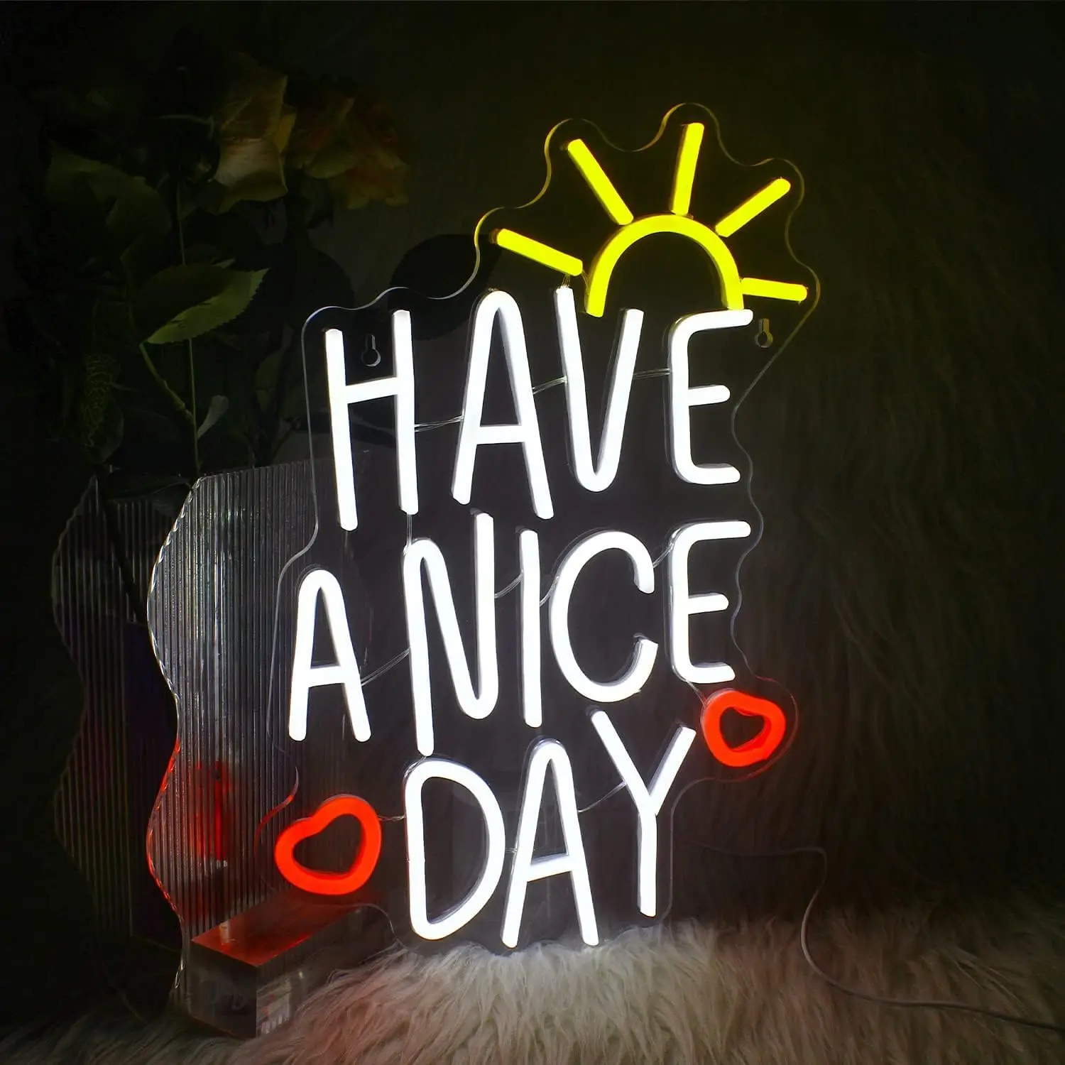 Have A Nice Day Neon Sign Windows Decor Witte LED Neon Lights USB Dimbaar voor Cafe Bar Club Verjaardagsfeestje Bruiloft Decor Geschenken