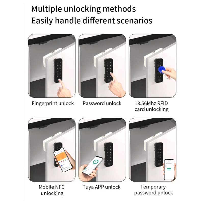 

【BRAND NEW】Tuya Bluetooth Smart Wood Cabinet Fingerprint Electronic Lock App Remote Control For Furniture Drawer Locker