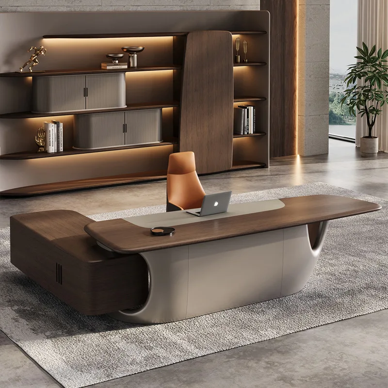 LMM simple modern manager table supervisor table and chair combination office furniture president table