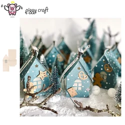 Piggy Craft metal cutting dies cut die mold Stars Christmas house Scrapbook paper craft knife mould blade punch stencils