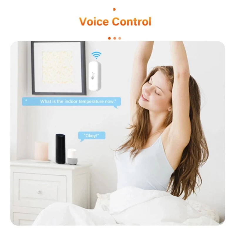 Multi-Functional Graffiti Smart Zigbee Temperature Humidity Sensor Portable House Smart Linkage Sensor Durable Easy To Use