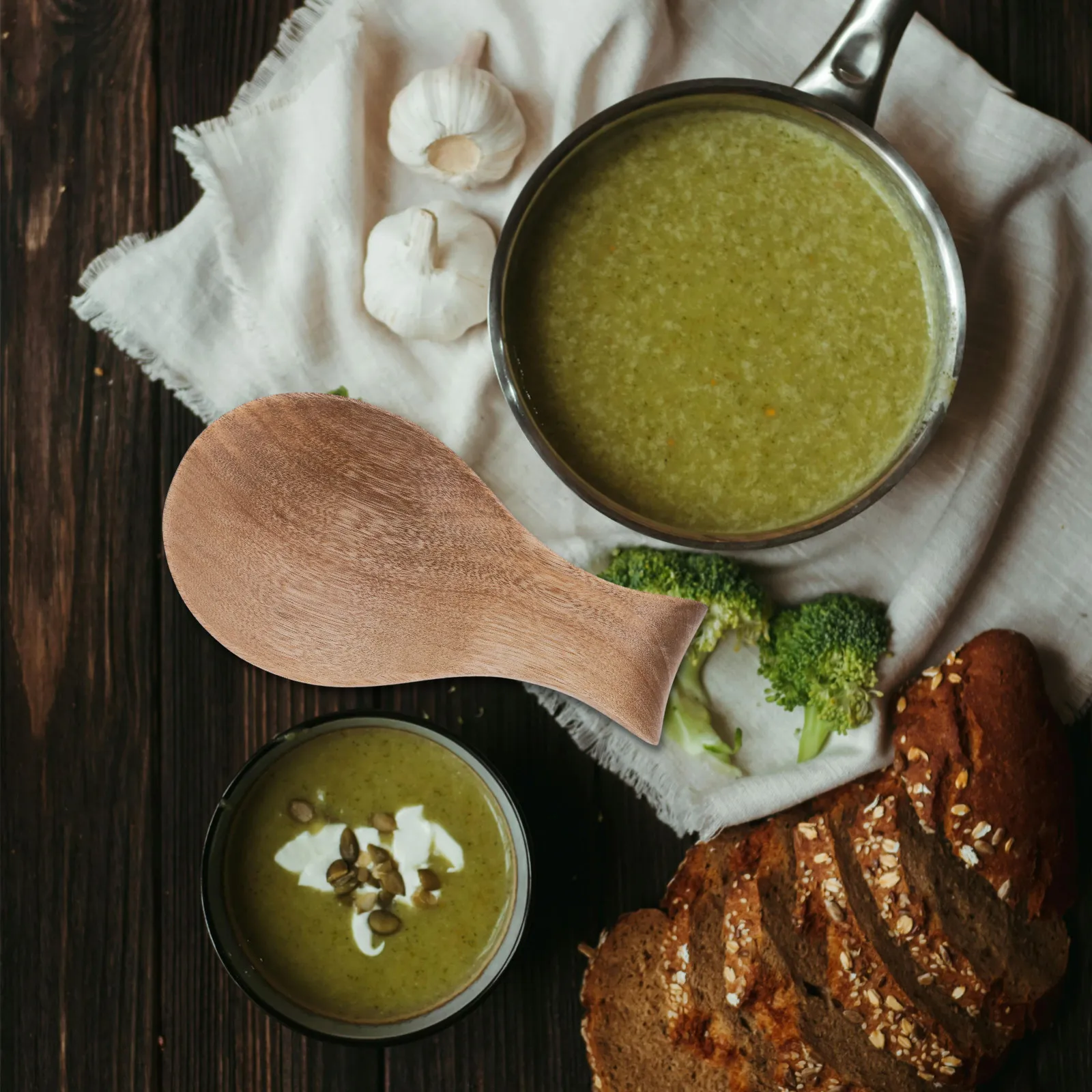 

Kitchen Gadget Wooden Spoon Rest Holder for Countertop Functional Farmhouse Style Utensil Organizer for Spoons and Spatulas