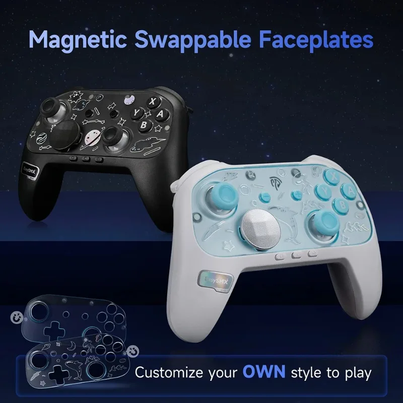 EasySMX S10 Wireless Game Controller, TMR Joystick Mechanical Buttons HD Vibration RGB Gamepad For Switch/ PC /Mobile Phone /TV
