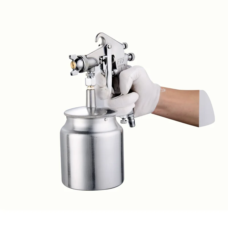 400/750ML Handy Spray Gun 1.5mm Nozzle With Cup Silver Handle Adjustable Color Spray Gun For Automotive Furniture Parts Painting