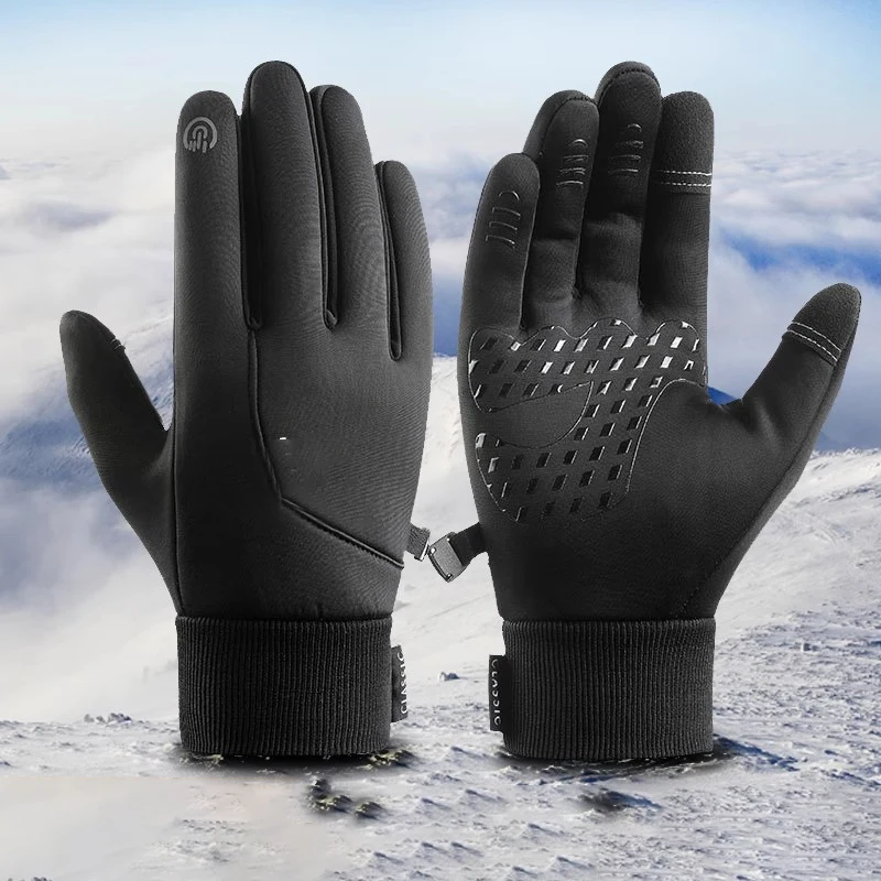 

Winter Motorcycle Racing Gloves Thermal Fleece Windproof Waterproof Touchscreen Luvas for Men Women Cycling Running Skiing