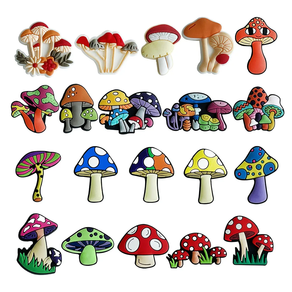 New Arrivals Mushroom Shoe Charms for Crocs Accessories Charms Clogs Bubble Slides Shoe DIY Shoe Decoration Kids Party Gift