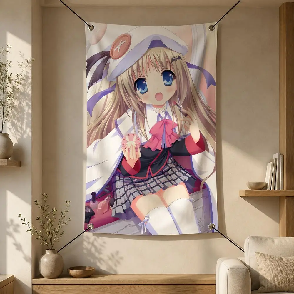 Anime L-Little Busters Flags Flag Banner Wall Hanging for Bedroom Dorm Room Home Bar Party Indoor Outdoor Wall Decor