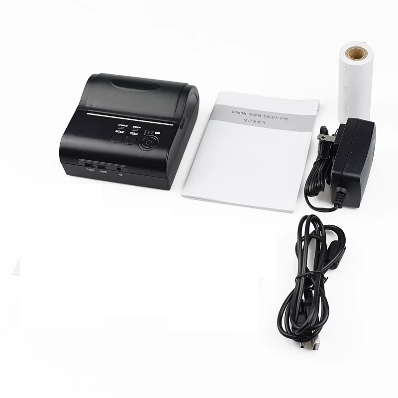Rechargeable Portable Bluetooth Printer for Mobile Office - 203dpi 80mm Thermal Bluetooth Receipt Printer