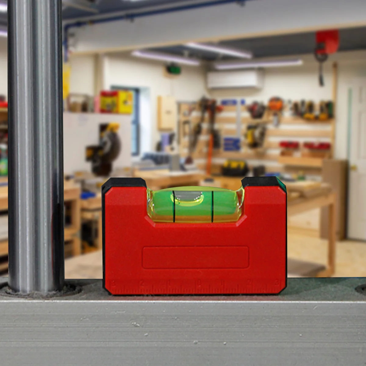 Handy Pocket Torpedo Level Small Magnetic Leveler Tool with 0°/90° Bubbles, Top-view Window Aluminium Alloy Frame Diy Hand Tool