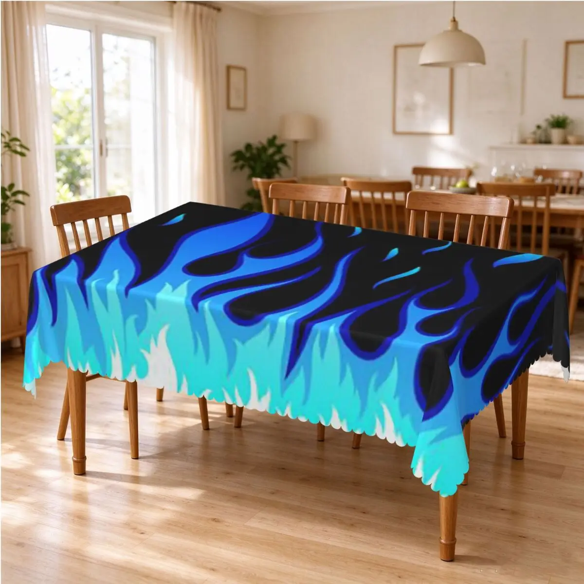 Big Fire Flames Burning Flame Tablecloth Restaurant Kitchen Rectangular Tablecloth Festival Party Tablecloth Dining Table Cover