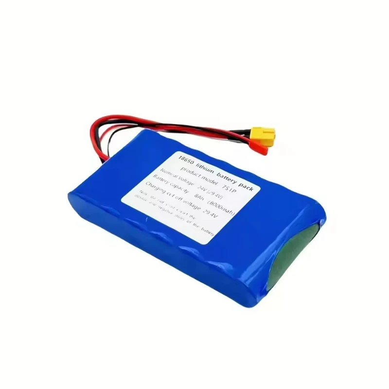 18650 24V 7S1P 8000mAh Lithium Ion Battery Pack with Built in BMS and 29.4V Charger for Scooter Long Range Battery