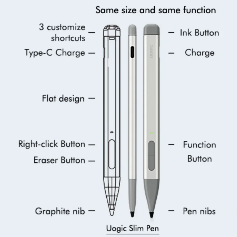 MPP2.0 Slim Active Pen For Surface 4096 Pressure Sensitivity Stylus For Microsoft Surface Pro 9 8 7 6 5 X Tablet with Metal Nib