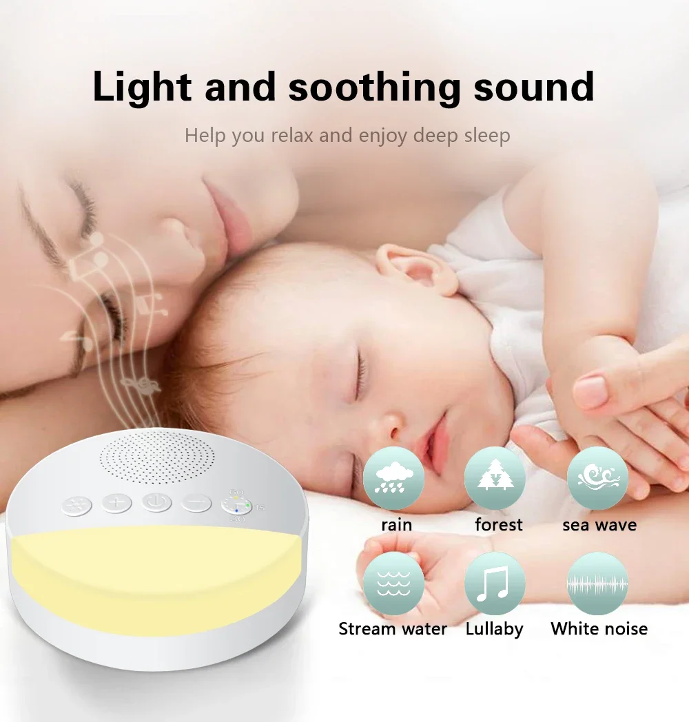 5-second Portable Sleep Monitor Intelligent Timer Sleeper Gradual Breathing Lightweight Soothing Music Baby Sleeper 2024 New