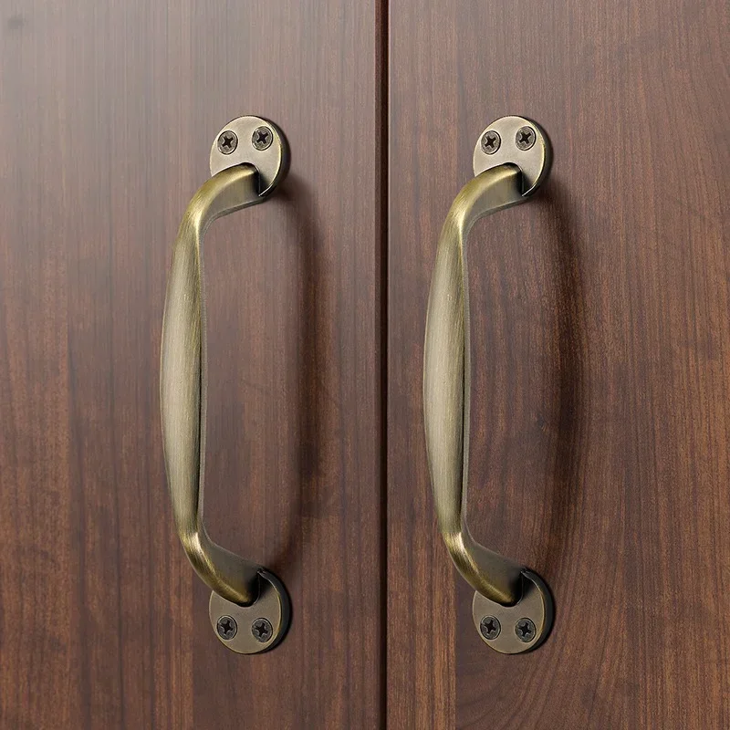 

High Quality Decorative Furniture Wood Barn Door Handle Antique Imitate Copper Zinc Alloy European Drawer Flush Handles