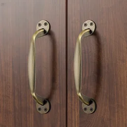 High Quality Decorative Furniture Wood Barn Door Handle Antique Imitate Copper Zinc Alloy European Drawer Flush Handles