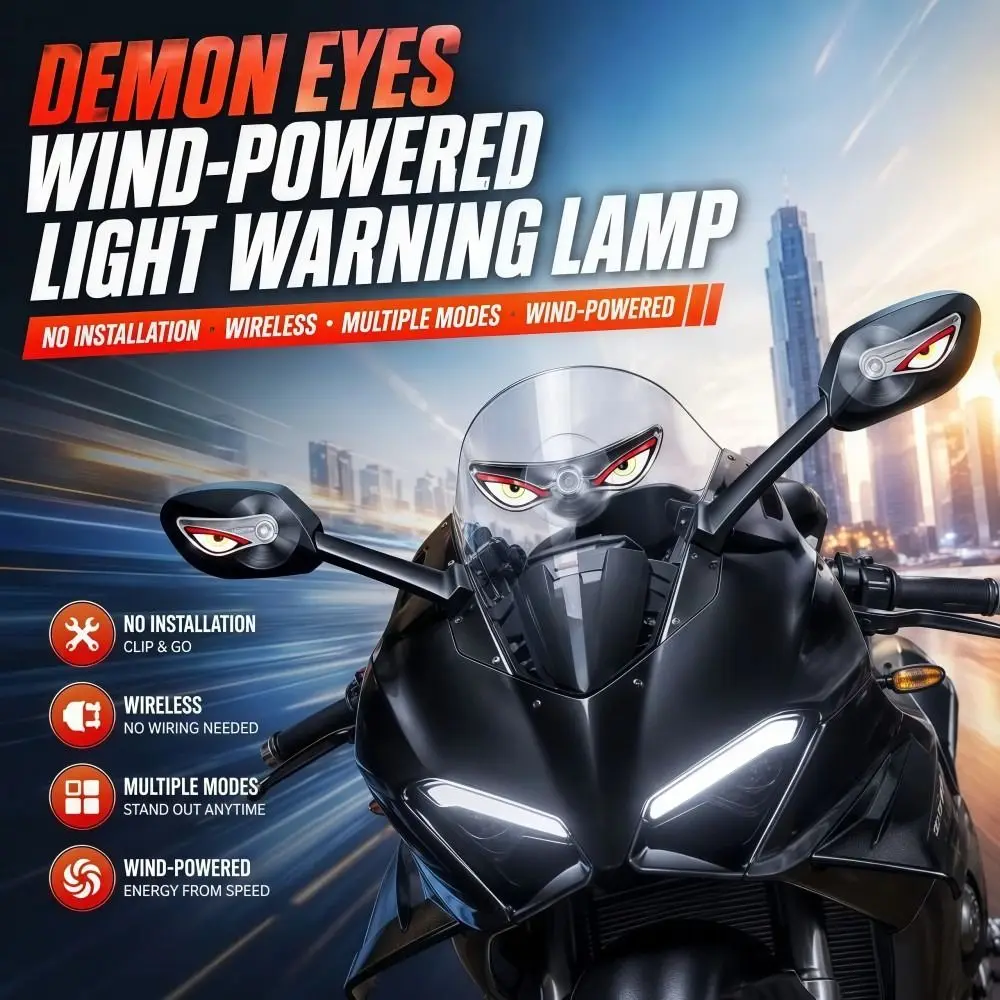 Wireless Wind Energy LED Light Blinking Dynamic Light Self-Adhesive Car Warning Lights Cool Motorcycle Atmosphere Light