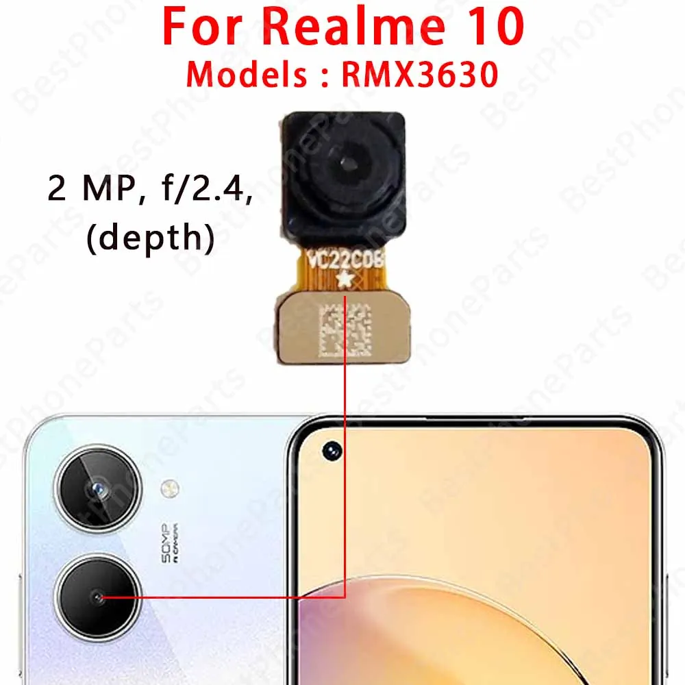 الكاميرا الخلفية الأمامية والخلفية لـ Realme 9 Pro 9Pro + 10 Realme10 4G وحدة الكاميرا الرئيسية التي تواجه قطع غيار الكابلات المرنة