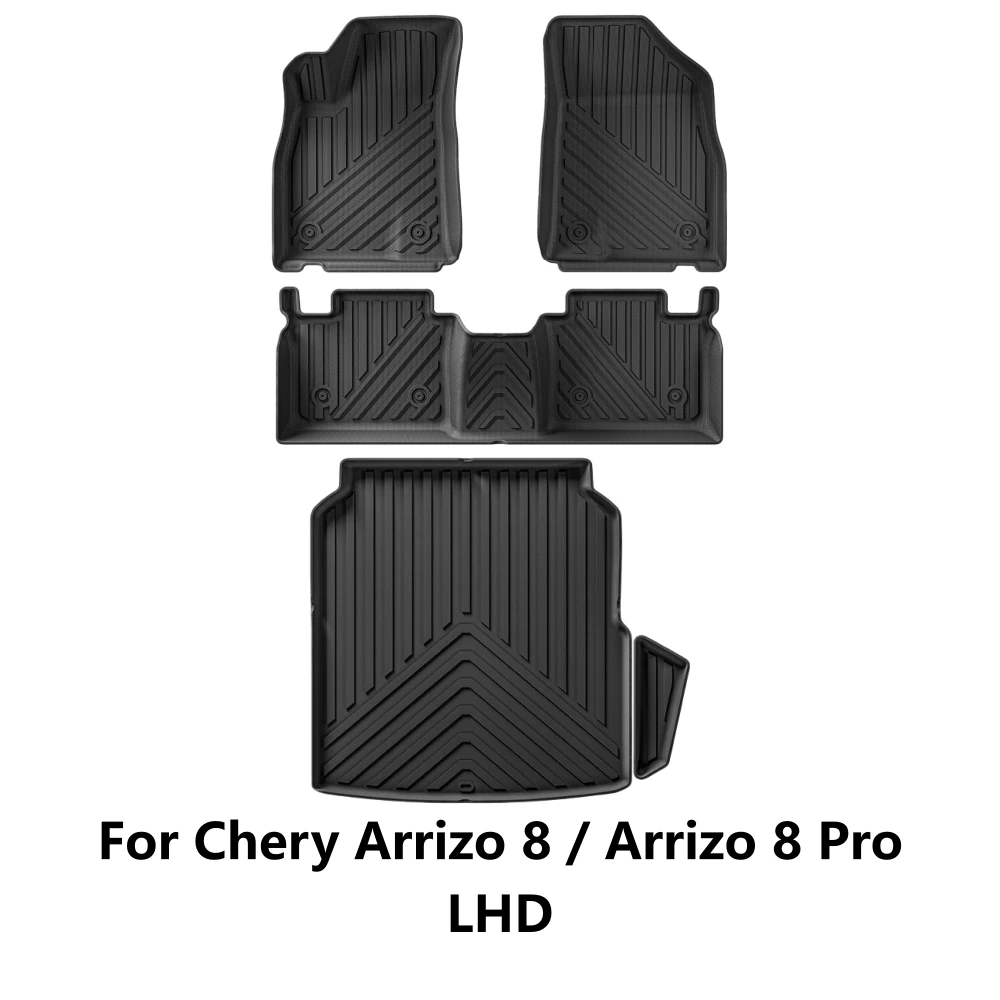 Für Chery Arrizo 8/Arrizo 8 Pro 2022-2025 TPE-Fußmatten Kofferraummatte Allwetter-Wasserdichte Fußmatten Komplettset Laderaumauskleidung LHD – Detail 8