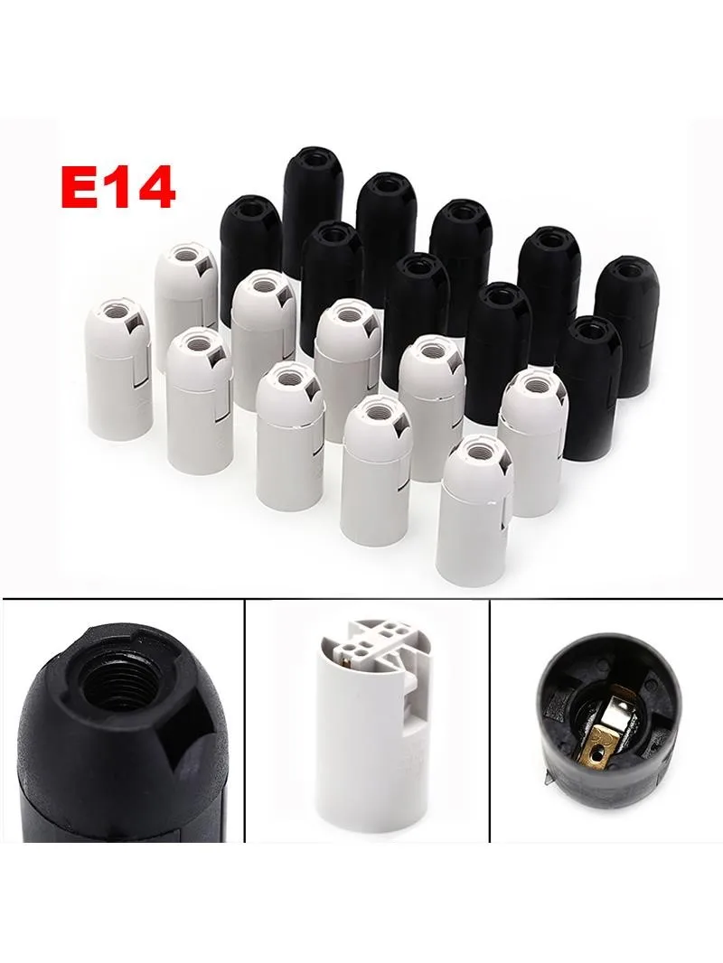 10 pièces pratique E14 ampoule support de lampe douille abat-jour anneau 2A 250V 2 couleurs petit bouchon à vis accessoires d'éclairage