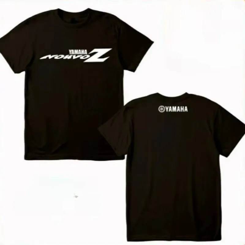 

Summer New YAMAHA MOTO Double-sided Printed Black T-shirt Male and Female Motorcycle Loose Round Neck Casual Short Sleeved Top