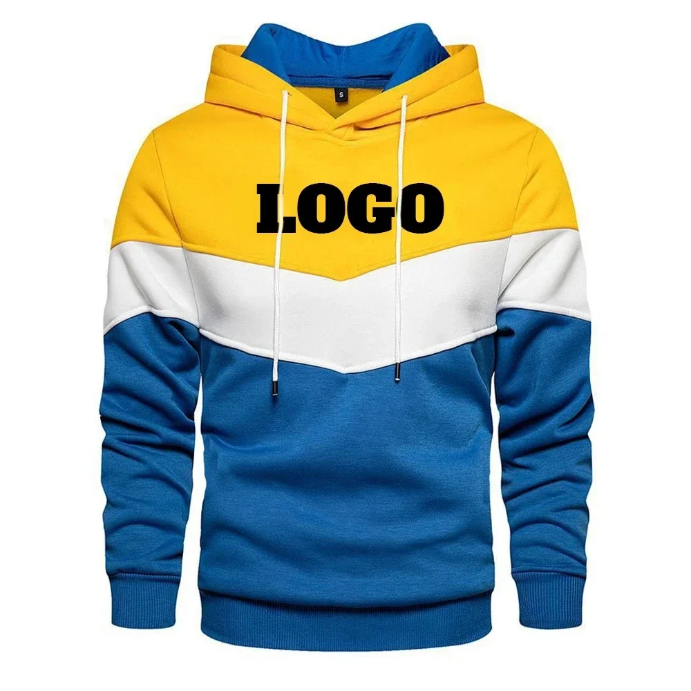 

Custom Logo Fashion Mens Hooded Sweatshirts Patchwork Hoodies Spring Autumn Male Streetwear Casual Pullover Outwear