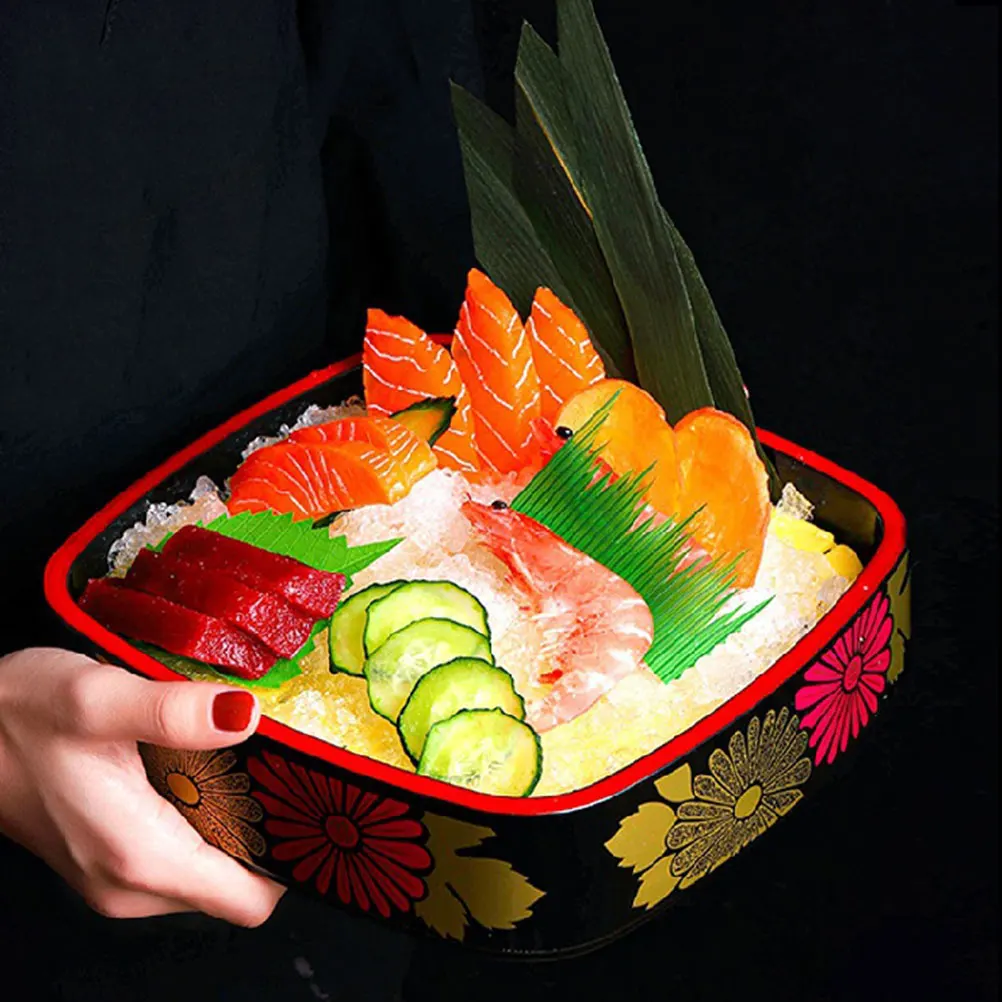 

Sushi Sashimi Plate Japanese Serving Tray Household Restaurant Food Display Dish Boat Plates Smooth ABS Convenience Easy