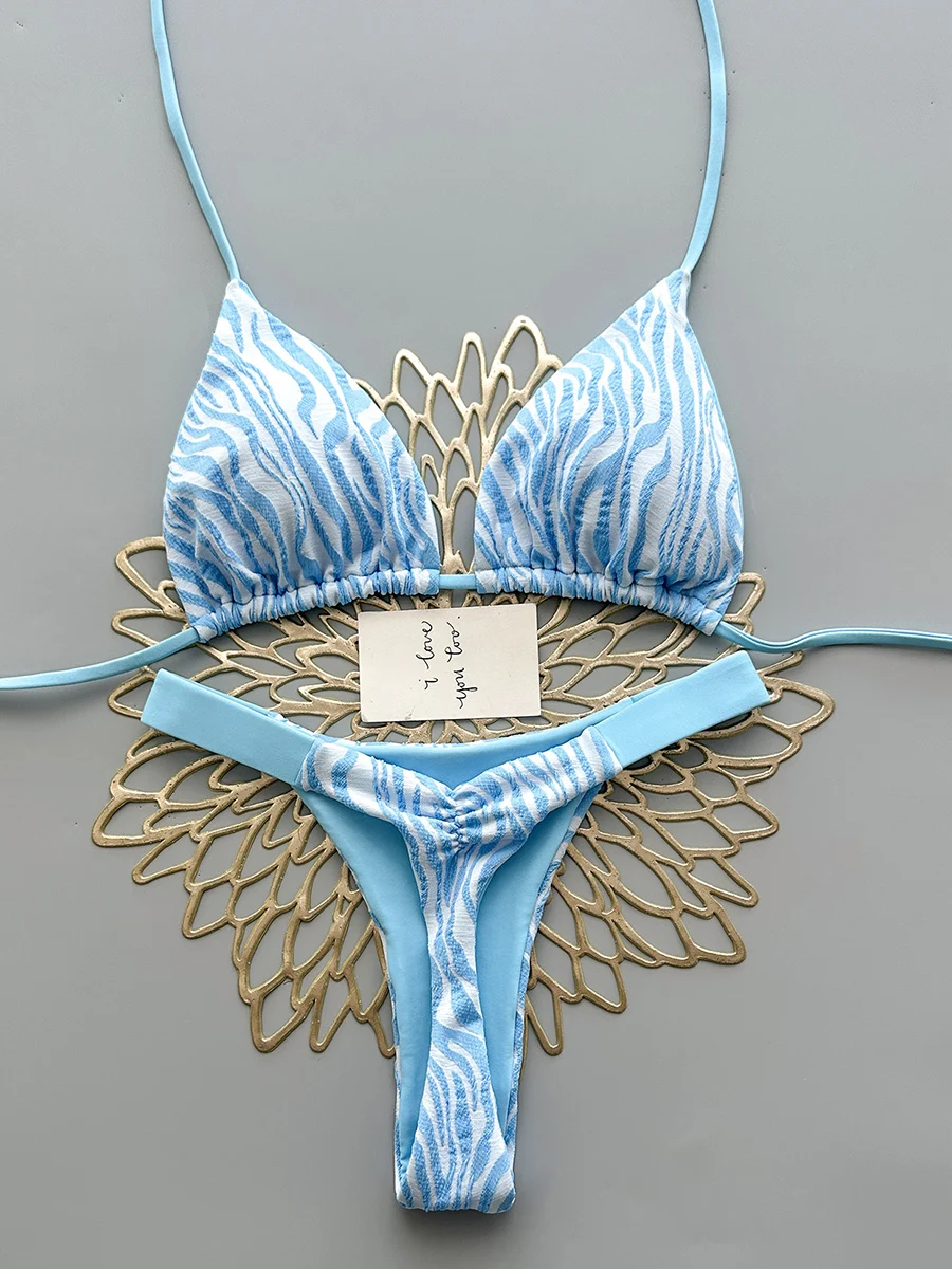 Micro Bikinis 2026 Sexy Swimsuit Women Swimwear Push Up Brazilian Bikini Set Print Biquini Summer Halter Beachwear Female