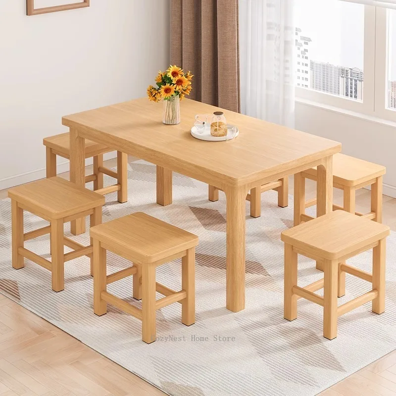 Solid wood stool small bench square low stool household small small wooden stool shoe changing fishing