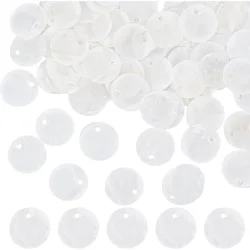 1 Box 100Pcs Shell Charms Seashell Charm Capiz Shells 15mm Flat Round Natural Seashell Slices Beads Coin Sea Ocean Summer Disc