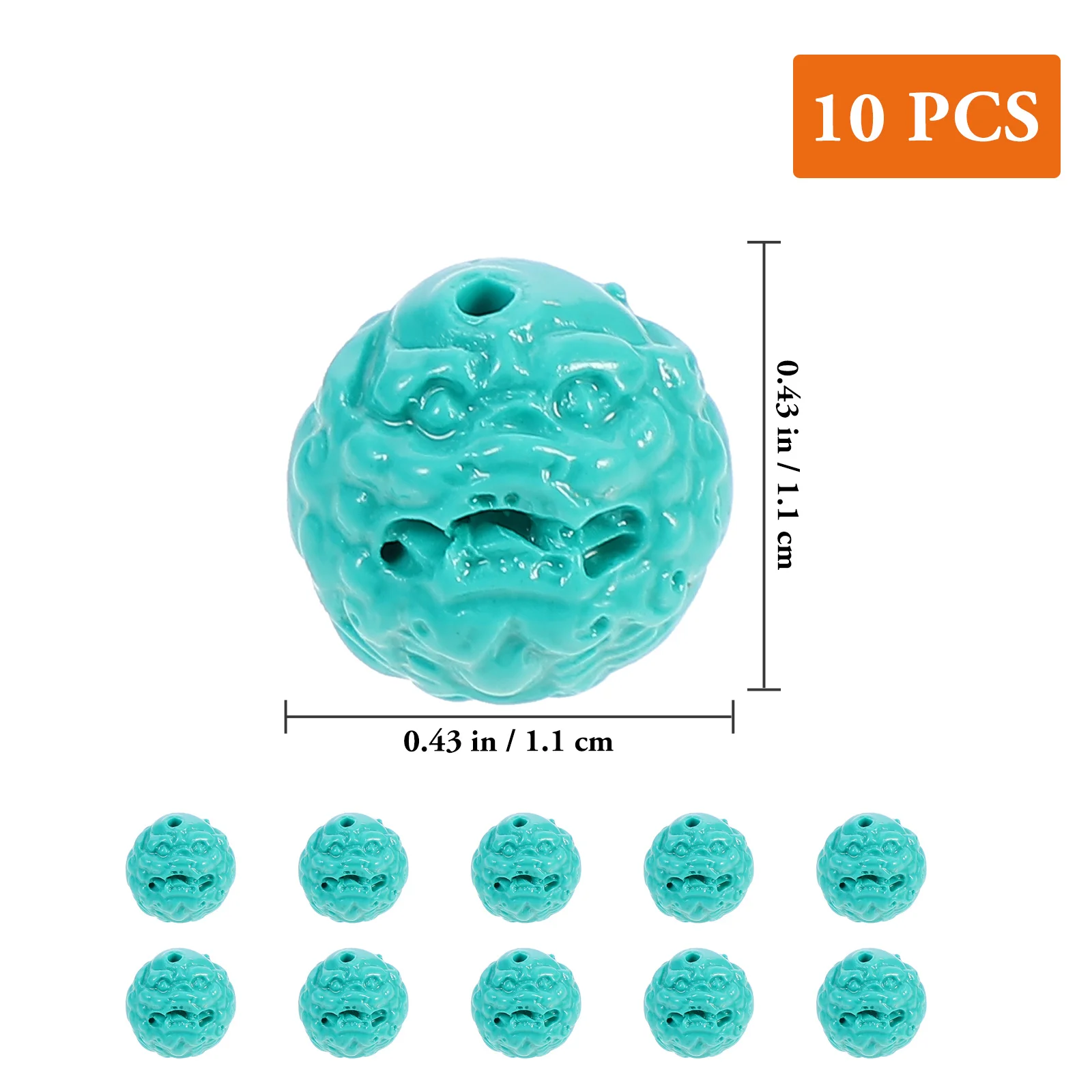 

10 Pcs Pixiu Bead Bracelet Lightweight Beads Adornment Wan Handmade Spacer Turquoise