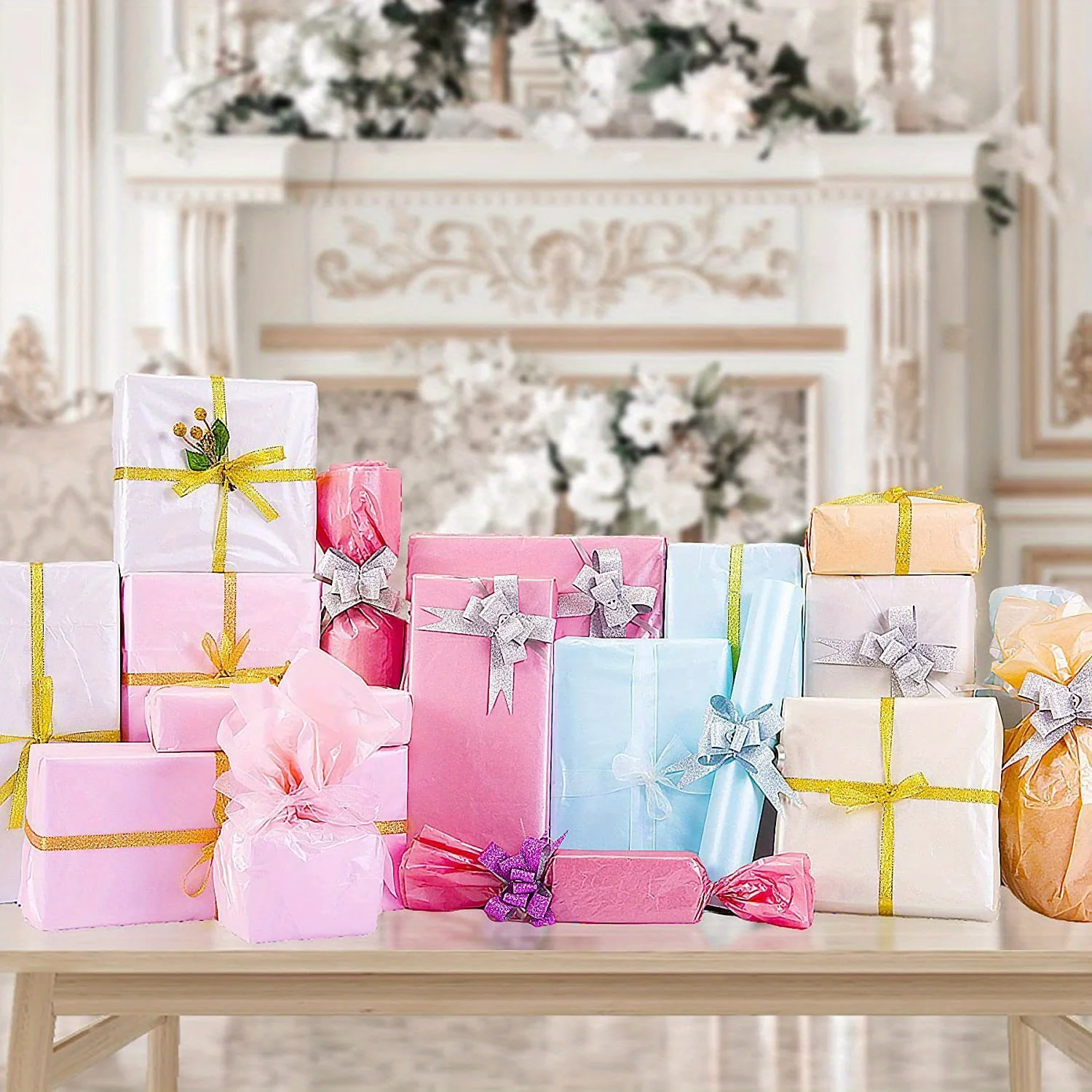 28 Sheets Colorful Tissue Paper 19.69 X 13.78 Inches Decorative Gift Wrapping Paper Multipurpose Craft Paper For Easter Wedding