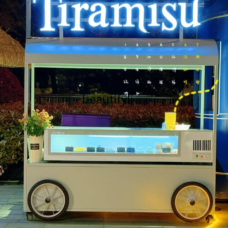 

A57 Mobile coffee wrought iron outdoor stall multi-functional activities promotional display commercial stall truck
